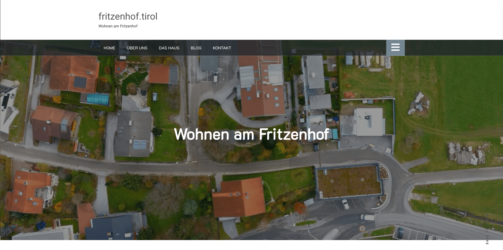 Screenshot of Fritzenhof website - WordPress hosting and website